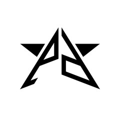 Initial Star Monogram Logo PD