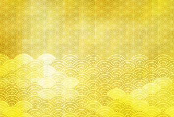 和柄　年賀状　波　背景