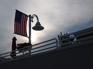 American Flag Sunset Balcony