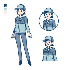 simple delivery woman_relax-pose