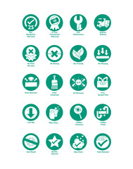 Cleaning industry set of icons enclosed in circles flat style