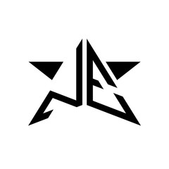 Initial Star Monogram Logo NE