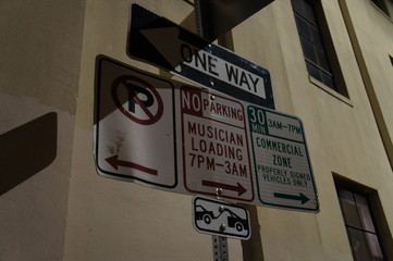 Austin 6th Street Musician Loading Sign