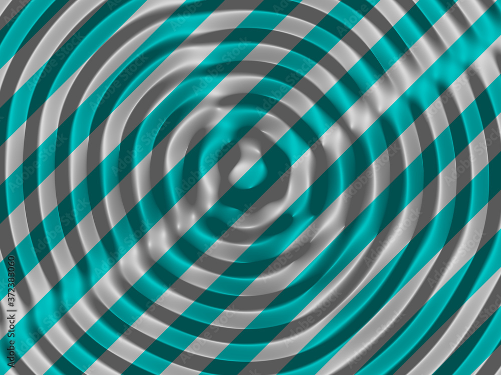 Poster circular abstract background with deformed ripples creating waves of illusion for robin and bird