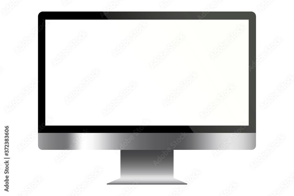 Poster monitor screen. blank desktop monitor. lcd display illustration. vector illustration. stock image.