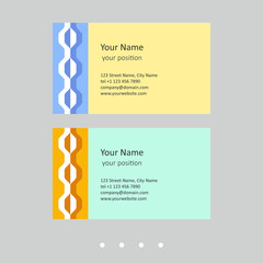 Business card template. Attractive chains in two color schemes.