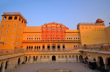 Back side of the Hawa Mahal in Jaipur.	