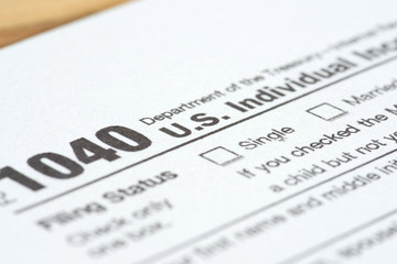 Nahaufnahme Formular 1040 Steuererklärung