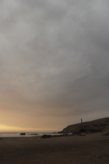 Fototapeta na wymiar Sunset in Peruvian beach