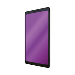 realistic smartphone mockup with screen purple, in white background vector illustration design