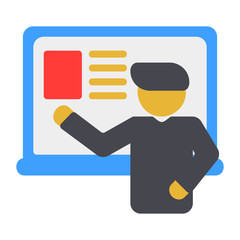 Teacher icon vector illustration in flat style for any projects