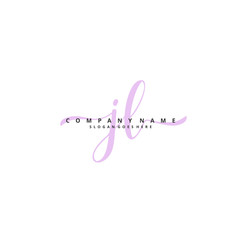 J L JL Initial handwriting and signature logo design with circle. Beautiful design handwritten logo for fashion, team, wedding, luxury logo.