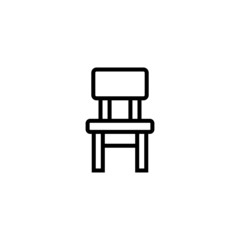 Wood Chair icon  in black line style icon, style isolated on white background