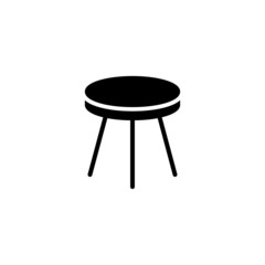 Round rotate chair seats icon in black flat glyph, filled style isolated on white background