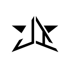 Initial Star Monogram Logo JI