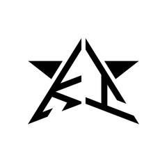 Initial Star Monogram Logo KI