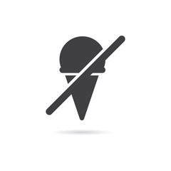 Vector Isolated No Ice Cream Icon