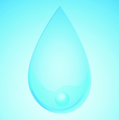 Blue shiny water drop. Vector illustration
