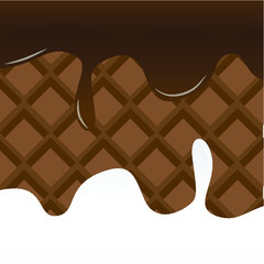 Chocolate and white milk wafer vector