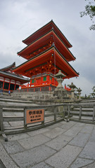 inside Kiyomizu-dera, a Buddhist temple in eastern Kyoto, part of the Historic Monuments of Ancient Kyoto UNESCO World Heritage site.
