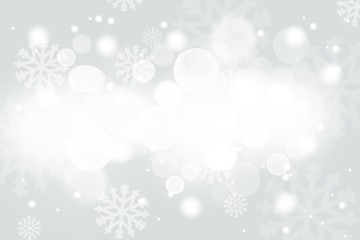 Gray abstract background with white bokeh stars snowflakes blurred beautiful shiny light, use illustration card weeding Valentine Christmas new year wallpaper backdrop and texture your product.