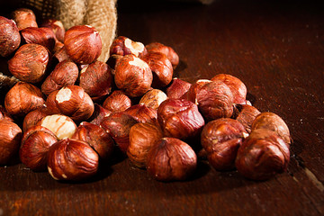 Hazelnuts in a bag