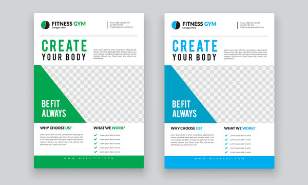 corporate fitness flyer design template