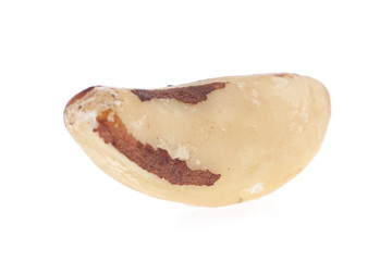 Brazil nuts isolated on white background closeup. Full depth of field