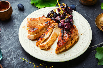 Sliced grilled chicken breast