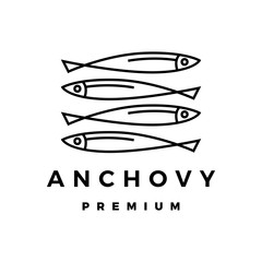 Fototapeta na wymiar anchovy logo vector icon illustration