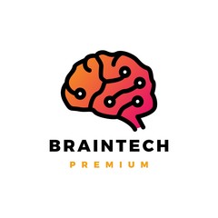 brain technology logo vector icon illustration
