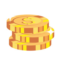 pile coins isolated on white background vector illustration design