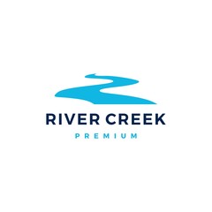 river creek logo vector icon illustration