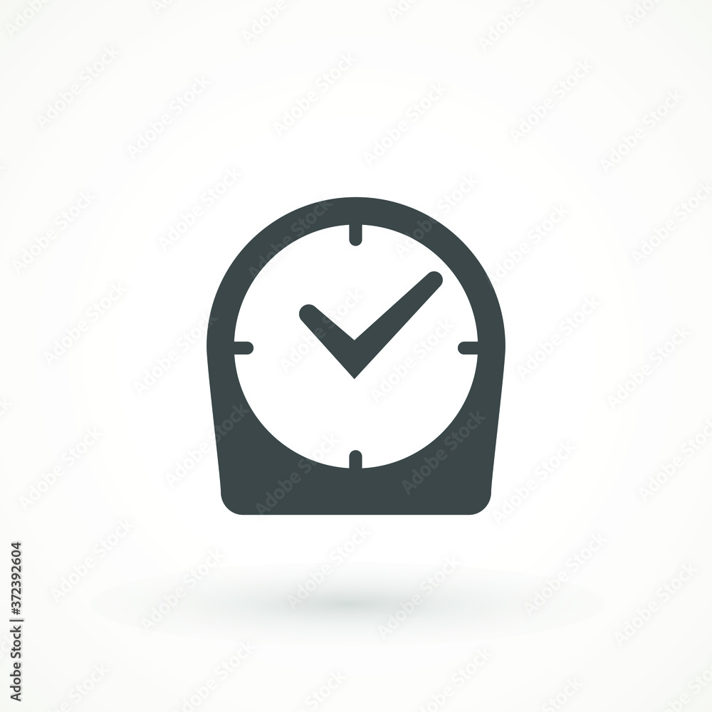 Poster clock icon in trendy flat style isolated on background. clock icon page symbol for your web site des