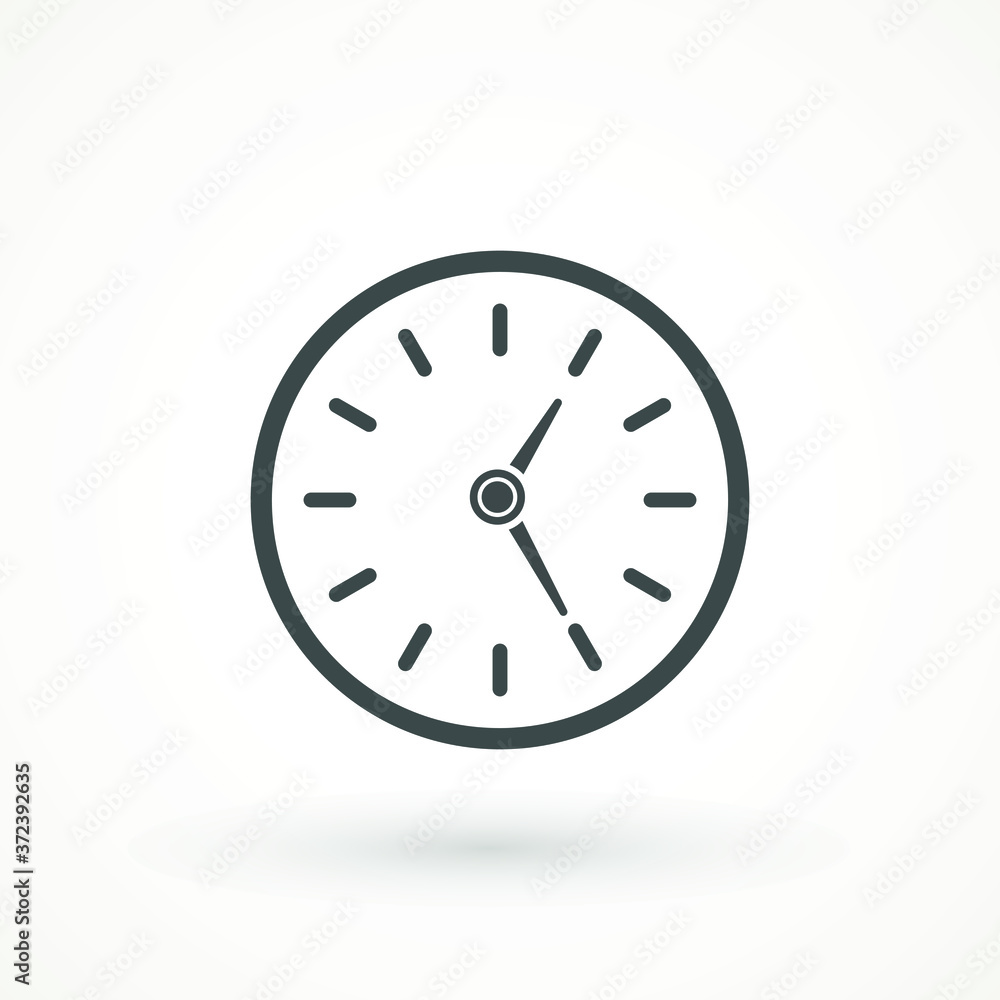 Poster clock icon in trendy flat style isolated on background. clock icon page symbol for your web site des