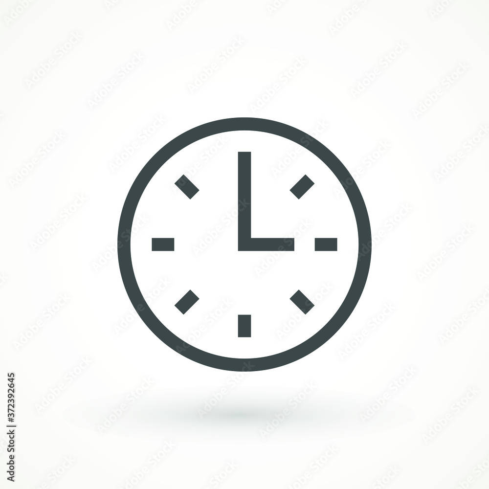 Poster clock icon in trendy flat style isolated on background. clock icon page symbol for your web site des