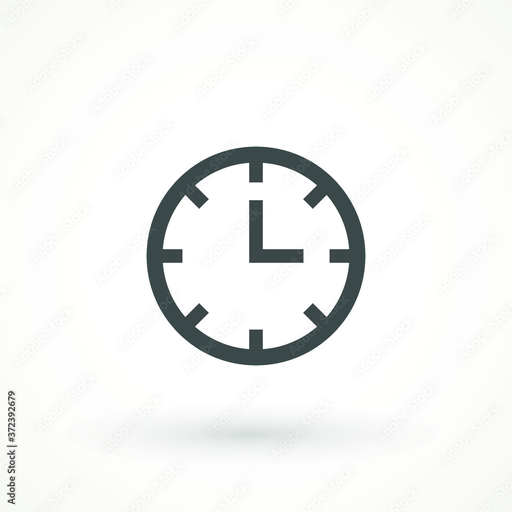 Poster clock icon in trendy flat style isolated on background. clock icon page symbol for your web site des