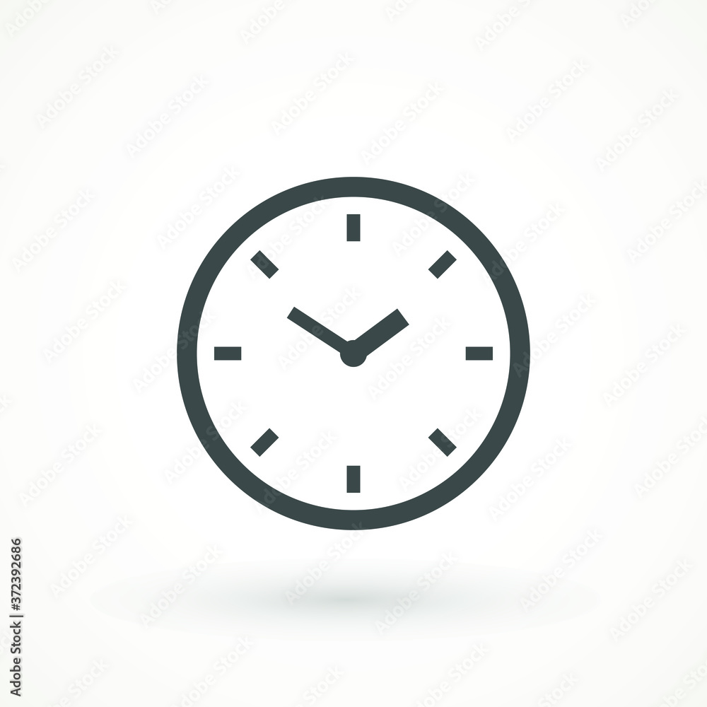 Poster clock icon in trendy flat style isolated on background. clock icon page symbol for your web site des