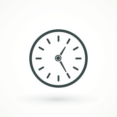 Clock icon in trendy flat style isolated on background. Clock icon page symbol for your web site design Time symbol.