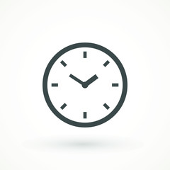 Clock icon in trendy flat style isolated on background. Clock icon page symbol for your web site design Time symbol.