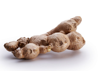 ginger root with clipping path on white background