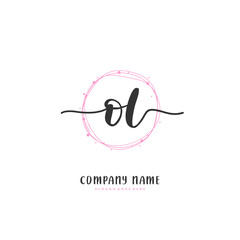 O L OL Initial handwriting and signature logo design with circle. Beautiful design handwritten logo for fashion, team, wedding, luxury logo.