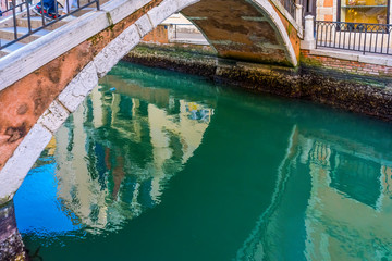 Colorful Canal Bridge Venice Italy