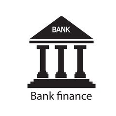 Bank finance icon black vector illustration