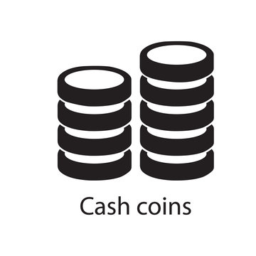 Cash coins icon black vector illustration