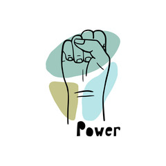 Female Fist. Women Rights. Girl Power. Vector Illustration Isolated