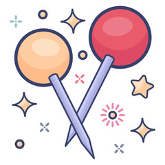 
Pushpins icon design, vector of thumbtack in flat style 
