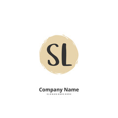 S L SL Initial handwriting and signature logo design with circle. Beautiful design handwritten logo for fashion, team, wedding, luxury logo.