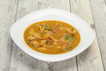 Traditional thai curry chicken soup