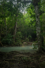 Obraz premium In the Thailand Jungles of Kanchanaburi is the Fairytale Realm know as Erawan